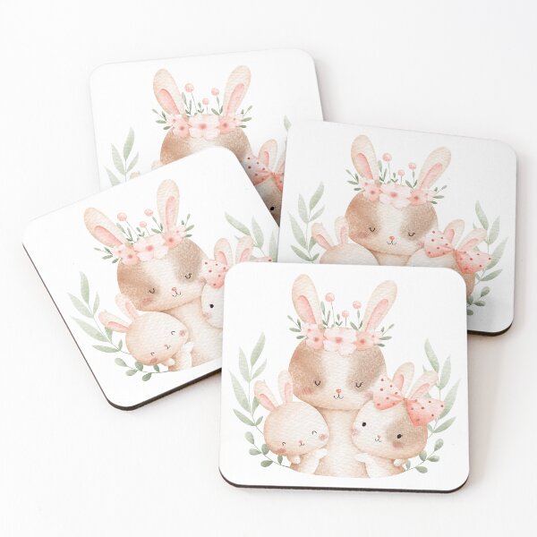 Item preview, Watercolor Mom and Baby Rabbit - Adorable Spring Vibe designed and sold by FuzionRaptor.