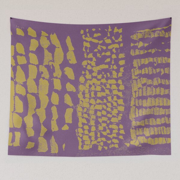 Item preview, Three Grains Textured Monoprint - Plum + Saffron designed and sold by Irene Estelle.