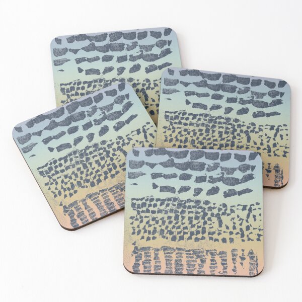 Item preview, Three Grains Textured Monoprint - Rainbow Sorbet + Dusk designed and sold by Irene Estelle.