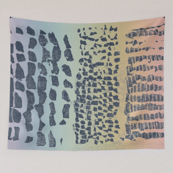 Item preview, Three Grains Textured Monoprint - Rainbow Sorbet + Dusk designed and sold by Irene Estelle.