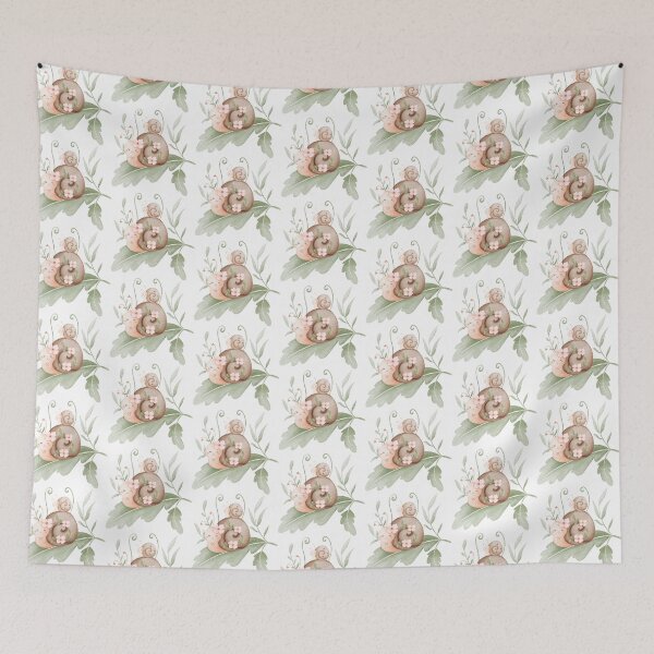 Item preview, Watercolor Mom and Baby Snail - Adorable Spring Vibe designed and sold by FuzionRaptor.
