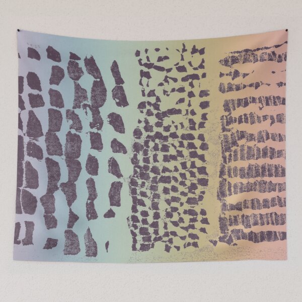 Item preview, Three Grains Textured Monoprint - Rainbow Sorbet + Fig designed and sold by Irene Estelle.