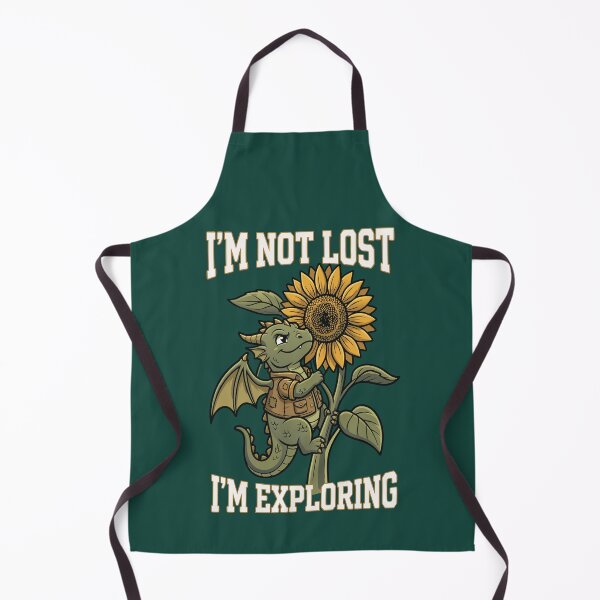 Item preview, Funny Green Dragon Sunflower Explorer – Cute I'm Not Lost I'm Exploring Prehistoric Nature Art designed and sold by Gadget80.