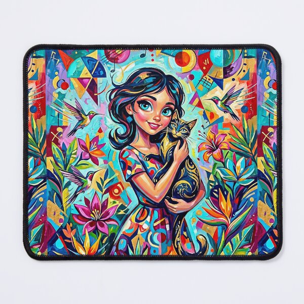 Item preview, Beautiful girl with a cat. designed and sold by Natalia-Vlad.