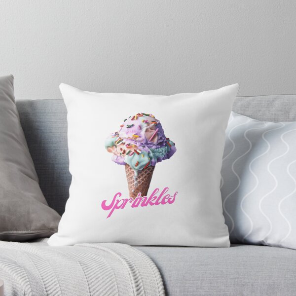 Item preview, Rainbow Sherbet Sprinkles Ice Cream Cone designed and sold by Whimsical Food Paintings by Kim Testone.