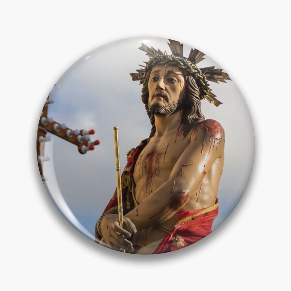 Item preview, Statue Of Jesus Christ In Religious Procession With Radiant Halo Against Church Facade designed and sold by Nmallia.
