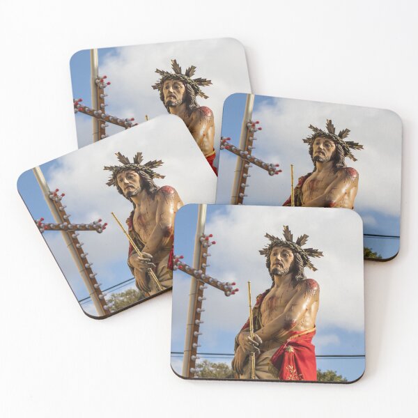 Item preview, Statue Of Jesus Christ In Religious Procession With Radiant Halo Against Church Facade designed and sold by Nmallia.