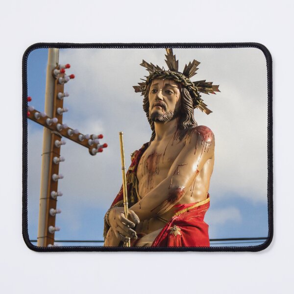 Item preview, Statue Of Jesus Christ In Religious Procession With Radiant Halo Against Church Facade designed and sold by Nmallia.