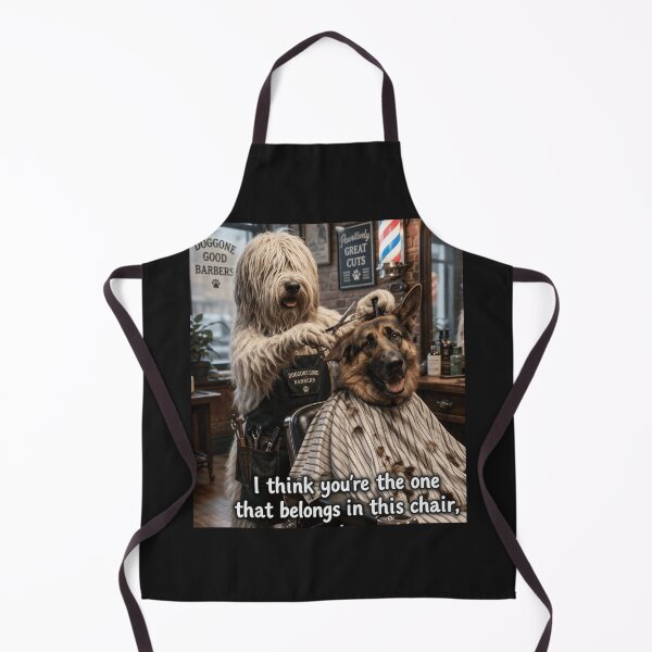 Item preview, Shaggy Dog Barber Funny Sticker – German Shepherd Haircut Meme designed and sold by AnimalMarvels.