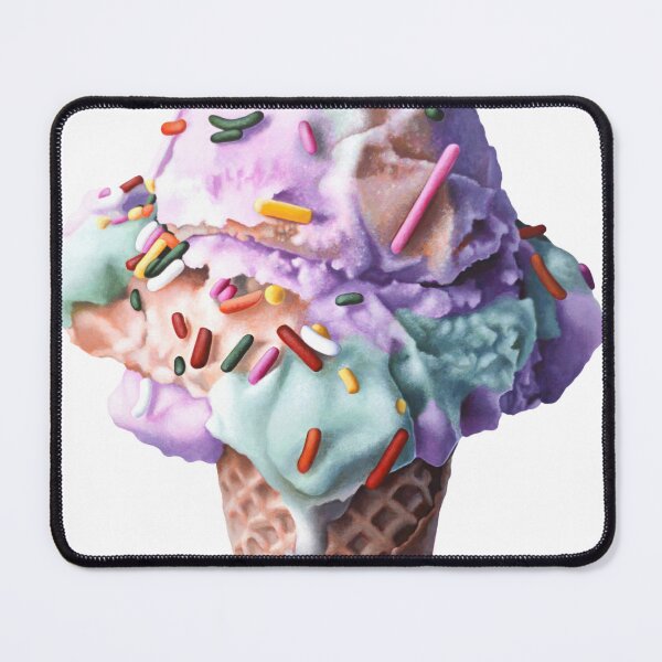 Item preview, Rainbow Sherbet Sprinkles Ice Cream 2 designed and sold by Whimsical Food Paintings by Kim Testone.