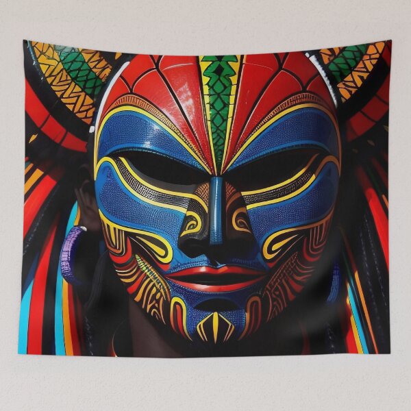 Item preview, Sun Warrior: Geometric Mask designed and sold by Serene Strokes Art.