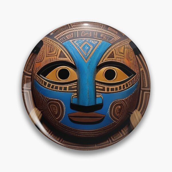 Item preview, Ancient Guardian: Carved Wood Mask designed and sold by Serene Strokes Art.