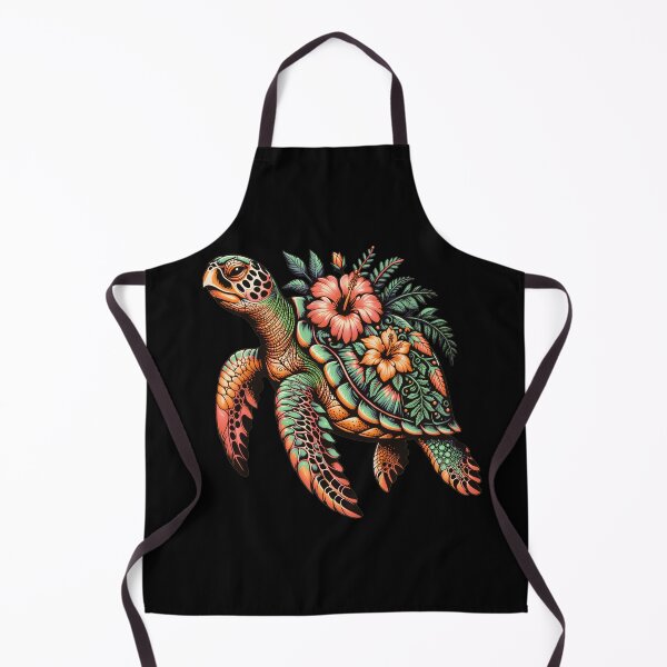Item preview, Floral Sea Turtle Illustration – Colorful Tropical Ocean Animal Art designed and sold by ArcticFoxStudio.