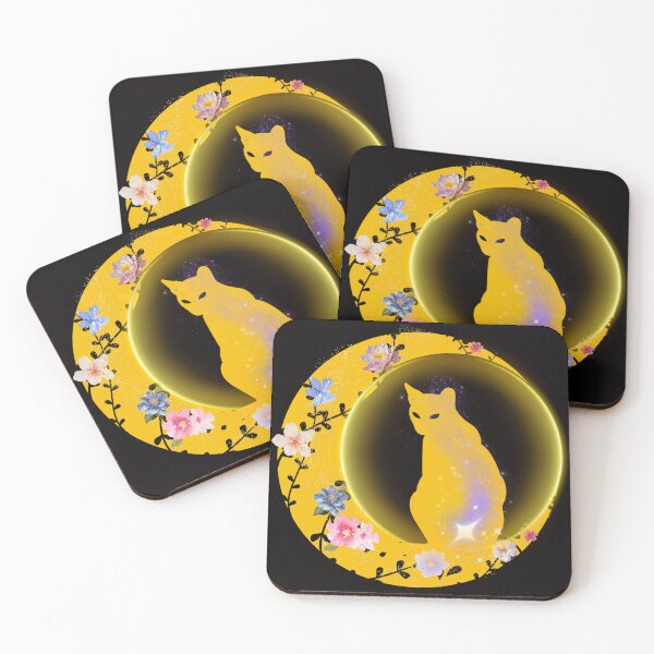 Item preview, Mystic Galaxy Cat on Gilded Celestial Moon designed and sold by Diseño que alegran tu día.