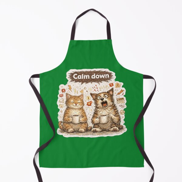 Item preview, Calm Down Cat and Dog Sticker – Funny Stress vs Relax Animal Humor Art designed and sold by Felixuss.