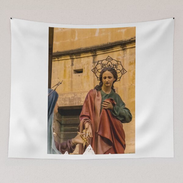 Item preview, Religious Statue With Halo and Draped Robes During Holy Week Procession  designed and sold by Nmallia.