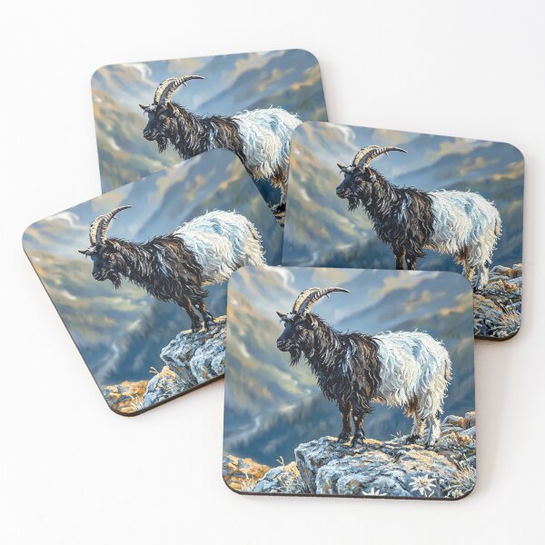 Item preview, Valais Blackneck Goat Over Edelweiss Garden designed and sold by Vista Atelier.