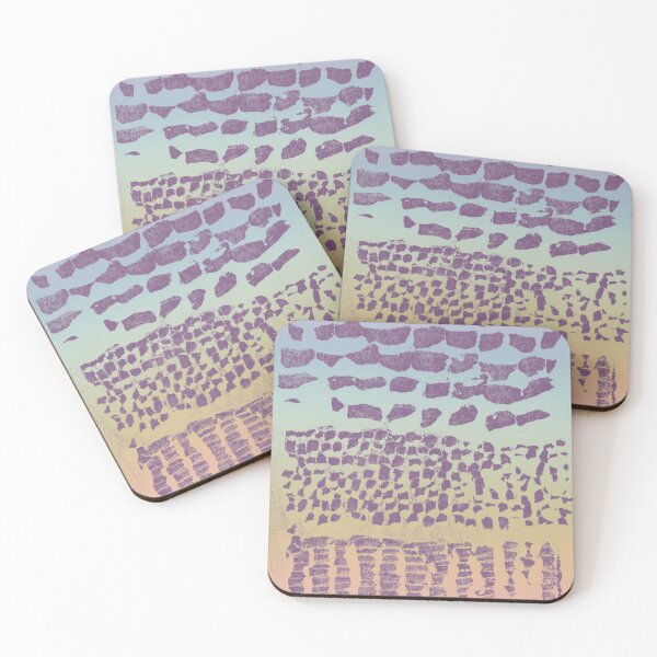 Item preview, Three Grains Textured Monoprint - Rainbow Sorbet + Plum designed and sold by Irene Estelle.
