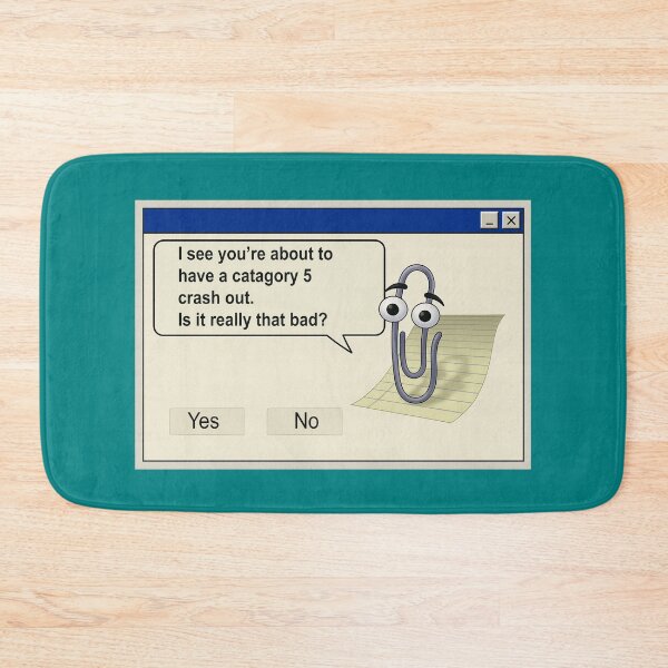 Item preview, Retro 90s Nostalgic paperclip AI assistant Crash Out Meme designed and sold by SeriouslyArtistical.