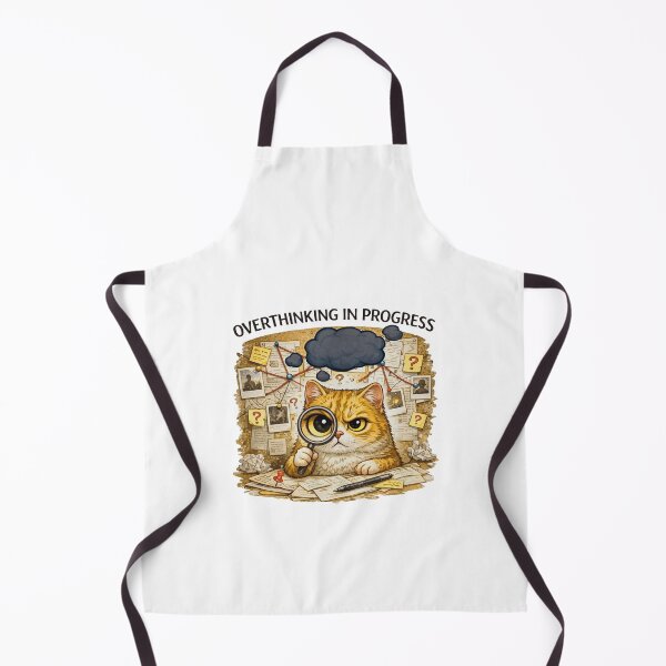 Item preview, Overthinking In Progress Cat Funny Detective Meme designed and sold by DiceWay.
