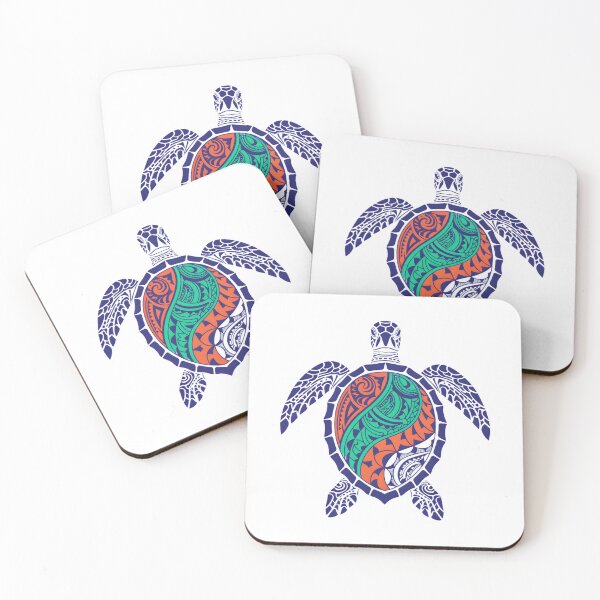Item preview, Colorful Tribal Sea Turtle – Polynesian Style Ocean Art Design designed and sold by ArcticFoxStudio.
