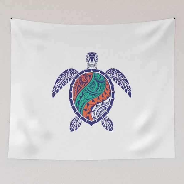 Item preview, Colorful Tribal Sea Turtle – Polynesian Style Ocean Art Design designed and sold by ArcticFoxStudio.