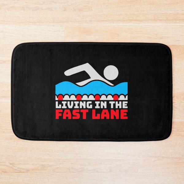Item preview, Life In The Fast Lane Funny Swimmer Swimming Quote designed and sold by shirt-o-mat.
