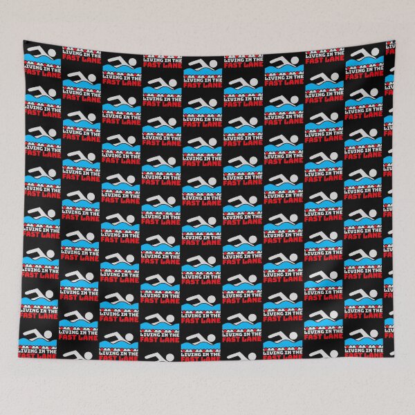 Item preview, Life In The Fast Lane Funny Swimmer Swimming Quote designed and sold by shirt-o-mat.