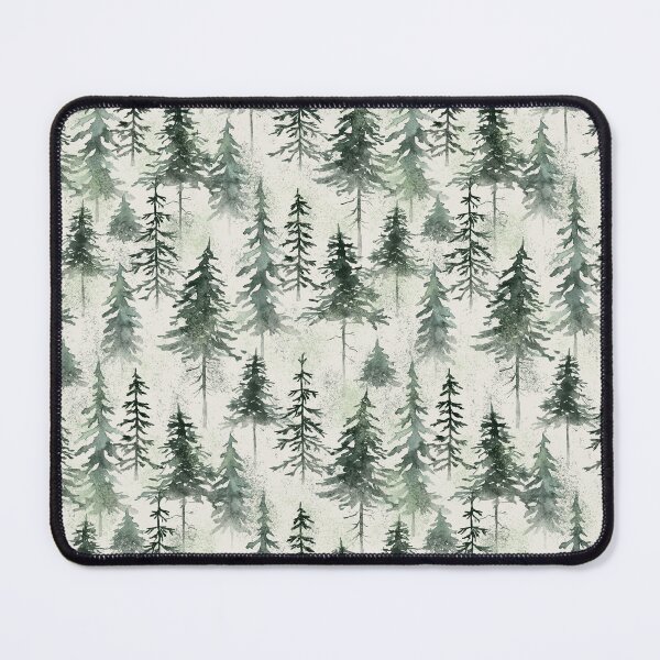 Item preview, Modern forest cream dark green pine watercolor misty woodland designed and sold by art-tee-ua.