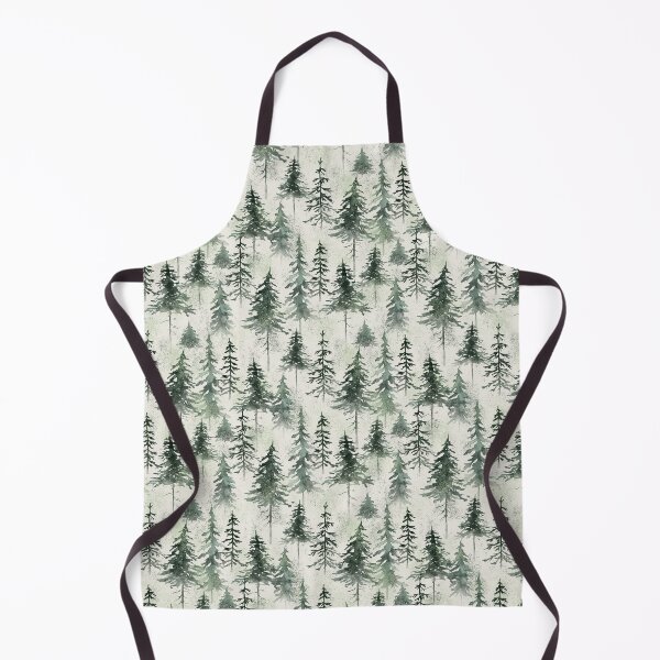Item preview, Modern forest cream dark green pine watercolor misty woodland designed and sold by art-tee-ua.