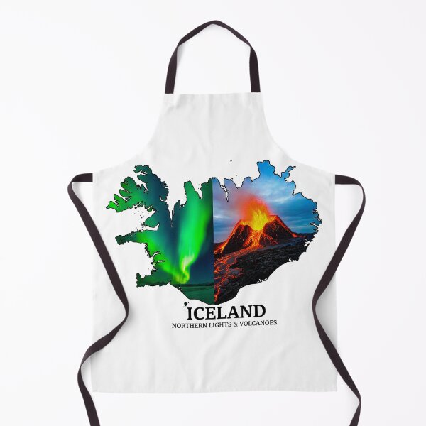 Item preview, Iceland Map Art - Northern Lights & Volcanos Fire & Ice Design designed and sold by AbulailArt.