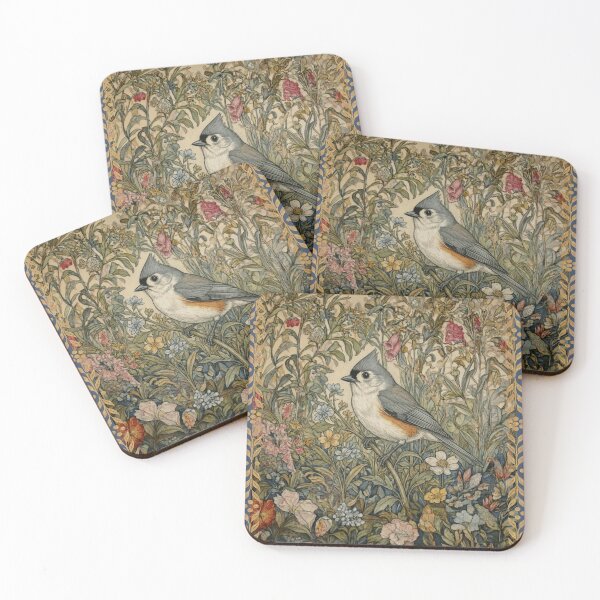 Item preview, Arts Crafts Whimsical Tufted Titmouse Bird designed and sold by AntiqueImages.