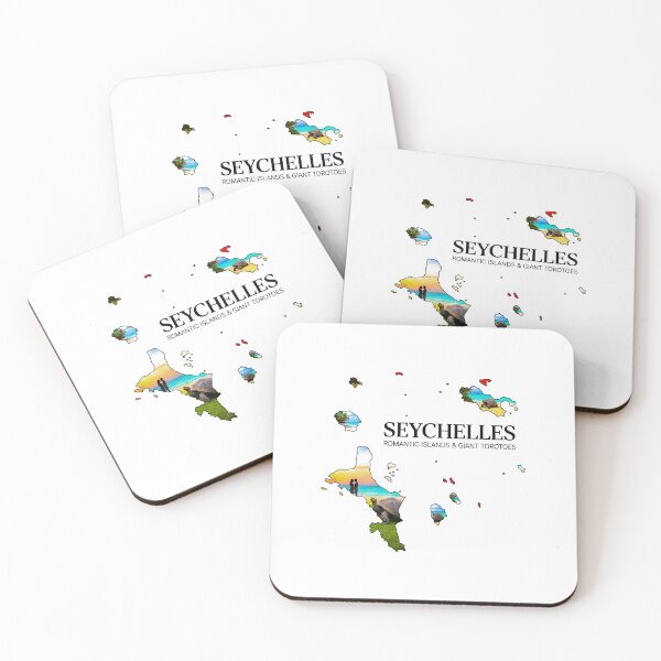 Item preview, Seychelles Map Art - Romantic Islands & Giant Tortoises Design designed and sold by AbulailArt.