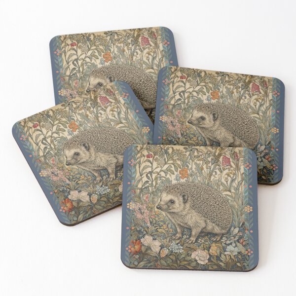 Item preview, Cute Hedgehog William Morris Style Garden Animals designed and sold by AntiqueImages.