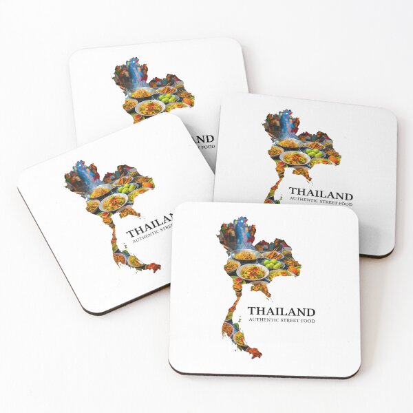 Item preview, Thailand Map Art - Authentic Street Food & Culinary Culture designed and sold by AbulailArt.