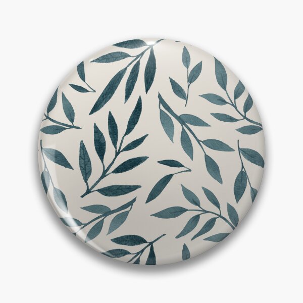 Item preview, Blue Watercolour Leaf Botanical Pattern on Cream designed and sold by CMF Designs.