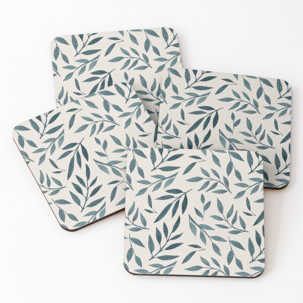 Item preview, Blue Watercolour Leaf Botanical Pattern on Cream designed and sold by CMF Designs.