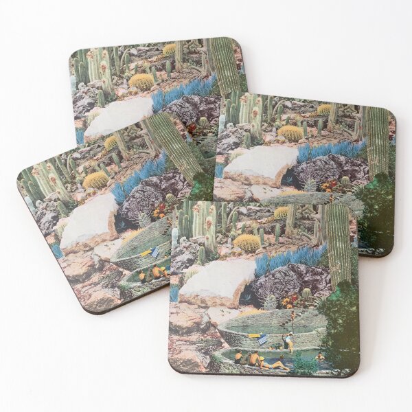 Item preview, cactus pool nature collage designed and sold by seventies.collages.