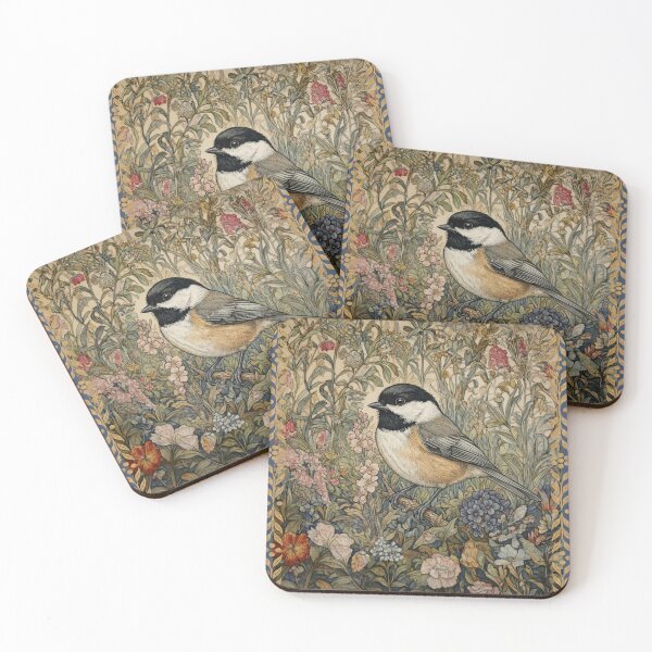 Item preview, Whimsical Chickadee Arts and Crafts Floral designed and sold by AntiqueImages.