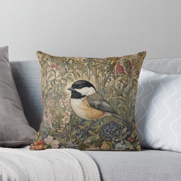 Item preview, Whimsical Chickadee Arts and Crafts Floral designed and sold by AntiqueImages.