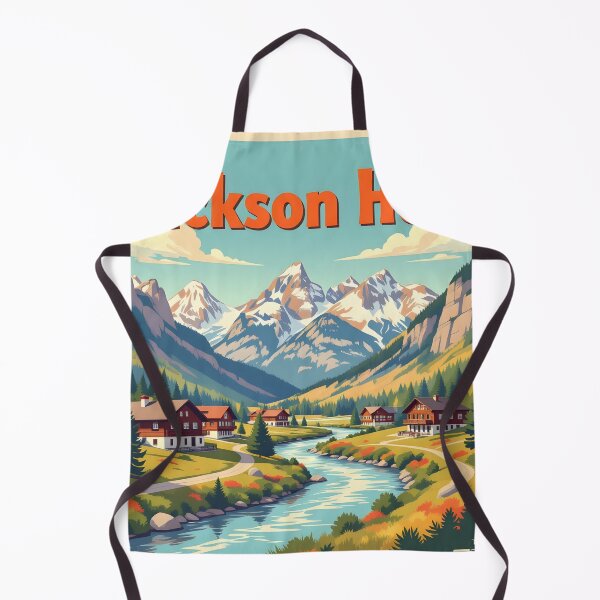 Item preview, Jackson Hole, Wyoming, USA: Vintage-Style Painterly Travel Poster designed and sold by LSVart.