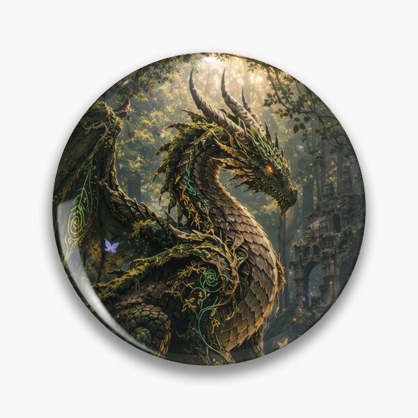 Item preview, Forest Guardian Dragon – Nature Spirit, Ancient Ruins Protector, Fantasy Art designed and sold by DrakariArt.
