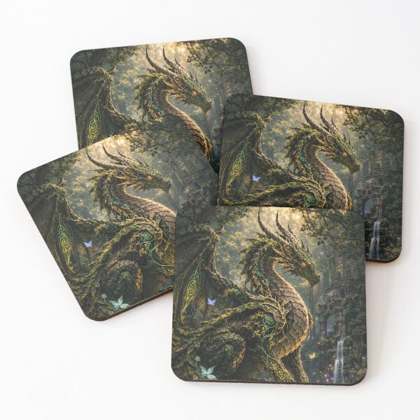 Item preview, Forest Guardian Dragon – Nature Spirit, Ancient Ruins Protector, Fantasy Art designed and sold by DrakariArt.