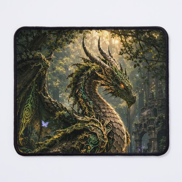 Item preview, Forest Guardian Dragon – Nature Spirit, Ancient Ruins Protector, Fantasy Art designed and sold by DrakariArt.