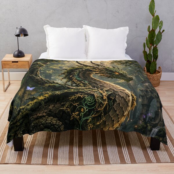 Item preview, Forest Guardian Dragon – Nature Spirit, Ancient Ruins Protector, Fantasy Art designed and sold by DrakariArt.