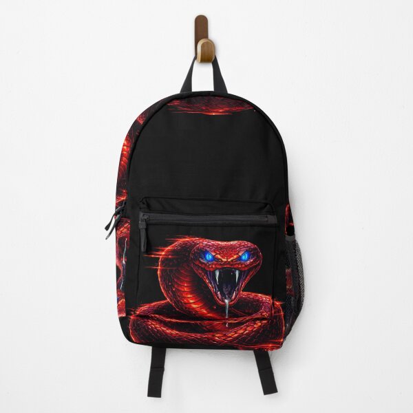 Item preview, Glitch Snake Red Neon – Cyberpunk Venom with Blue Eyes designed and sold by UnglaublichGut.