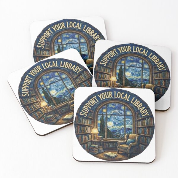 Item preview, Support Your Local Library Tree Artistic Night Book Design Great Librarian Gift 002 designed and sold by sadedream.