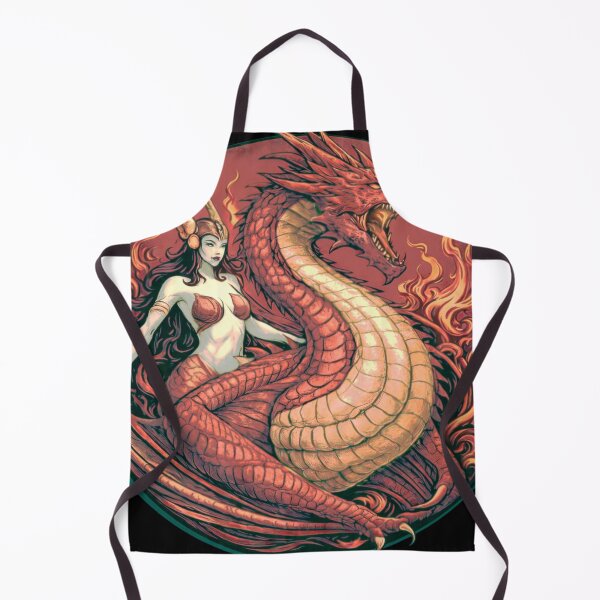 Item preview, Dragon and Valkyrie in red flames designed and sold by TivvaArtShop.
