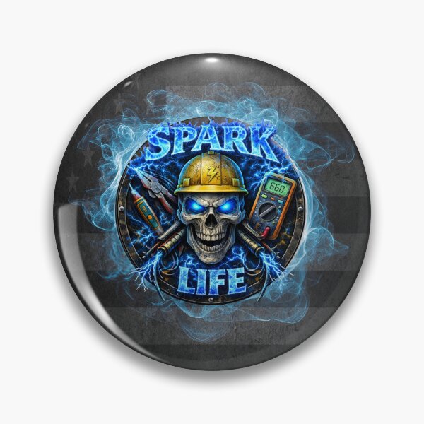 Item preview, Electrician Spark Life Skull Blue Collar Design designed and sold by artistwill.