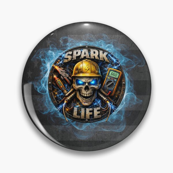 Item preview, Electrician Skull Spark Life Blue Collar Design designed and sold by artistwill.